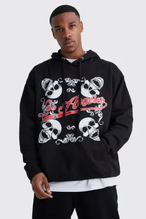 Oversized Los Angeles Graphic Hoodie | boohooMAN UK