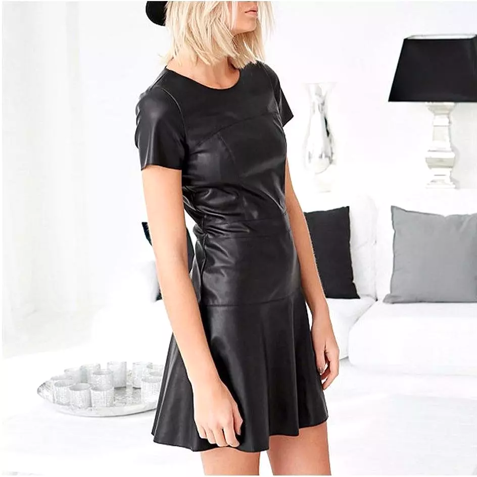 Paris Leather Dress- Short Sleeves