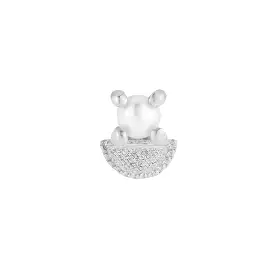 Pearl Half Moon Stud (single), White Gold