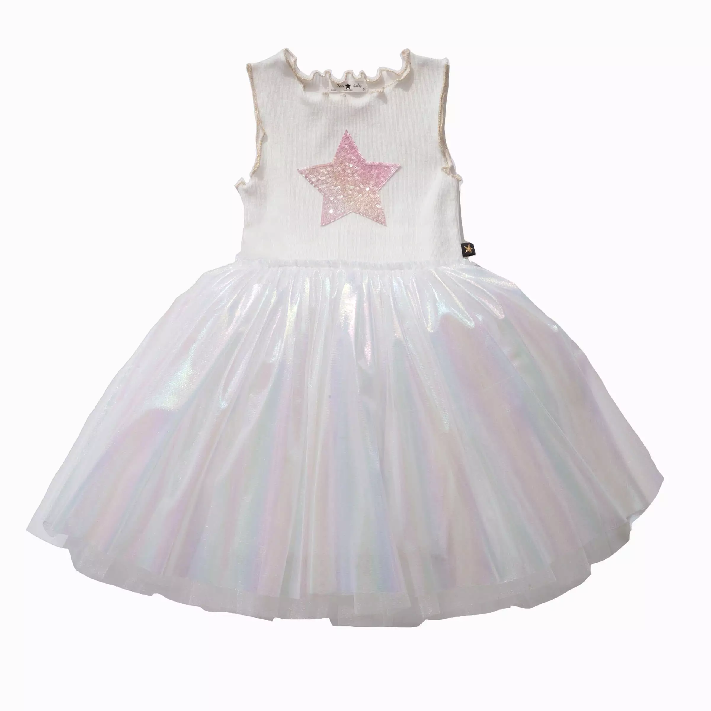 Petite Hailey Pearl Tutu Dress - White