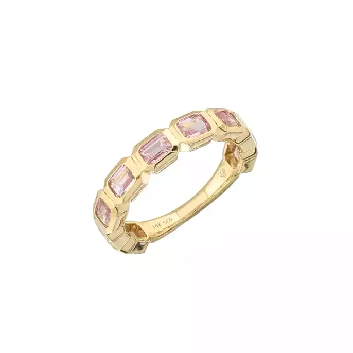 Pink Sapphire Bezel Sideways Set Eternity Ring