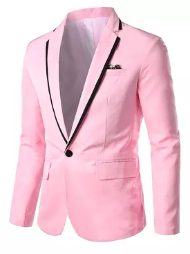 Pink Slim Fit Men Blazer