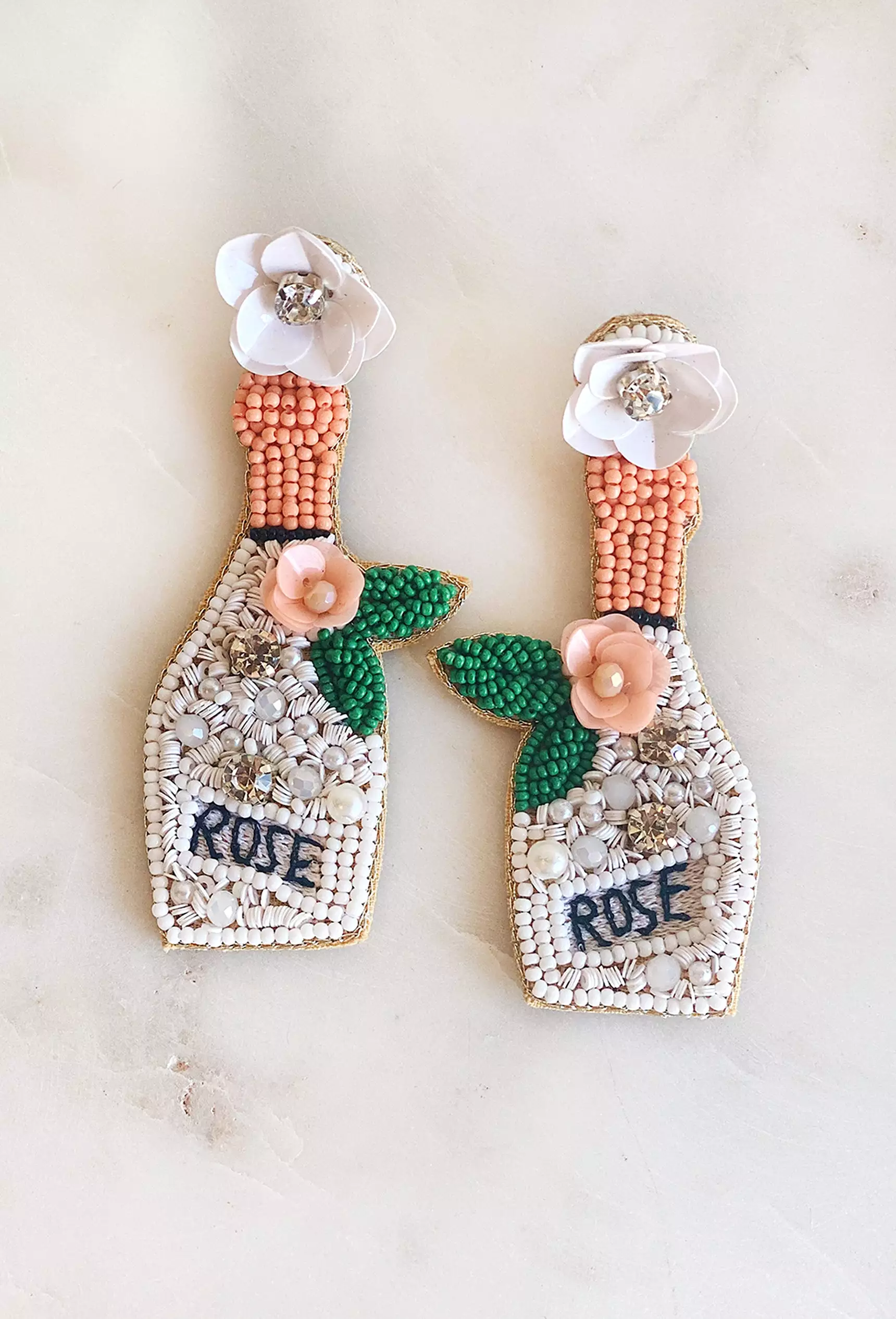 Popping Rose Beaded Earrings