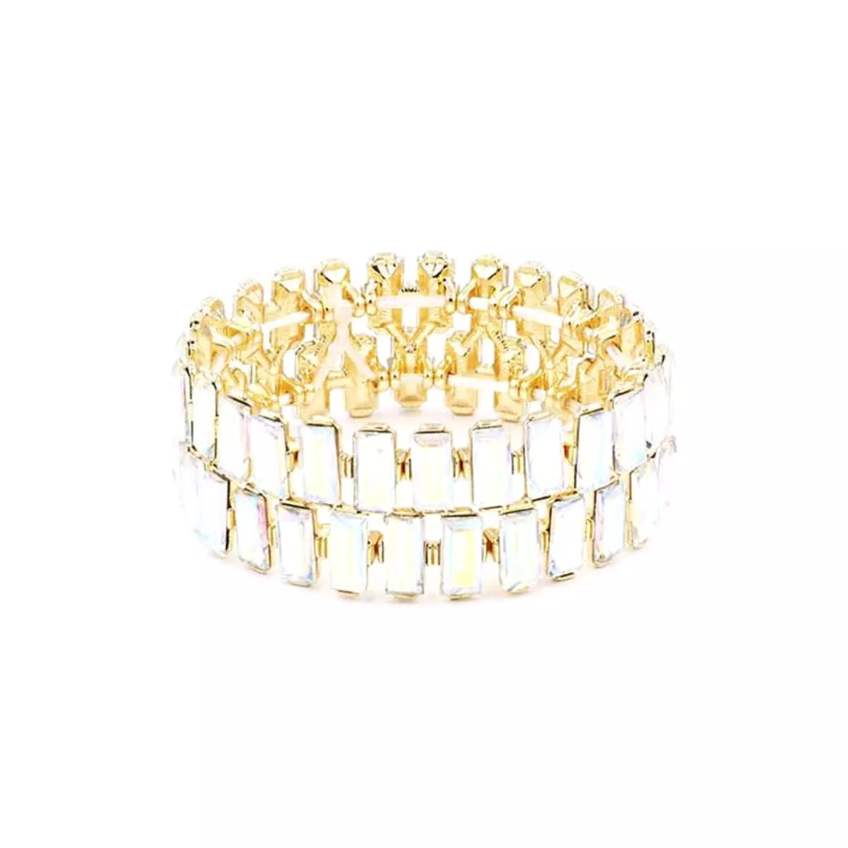 Rectangle Rhinestone Stretch Bracelet