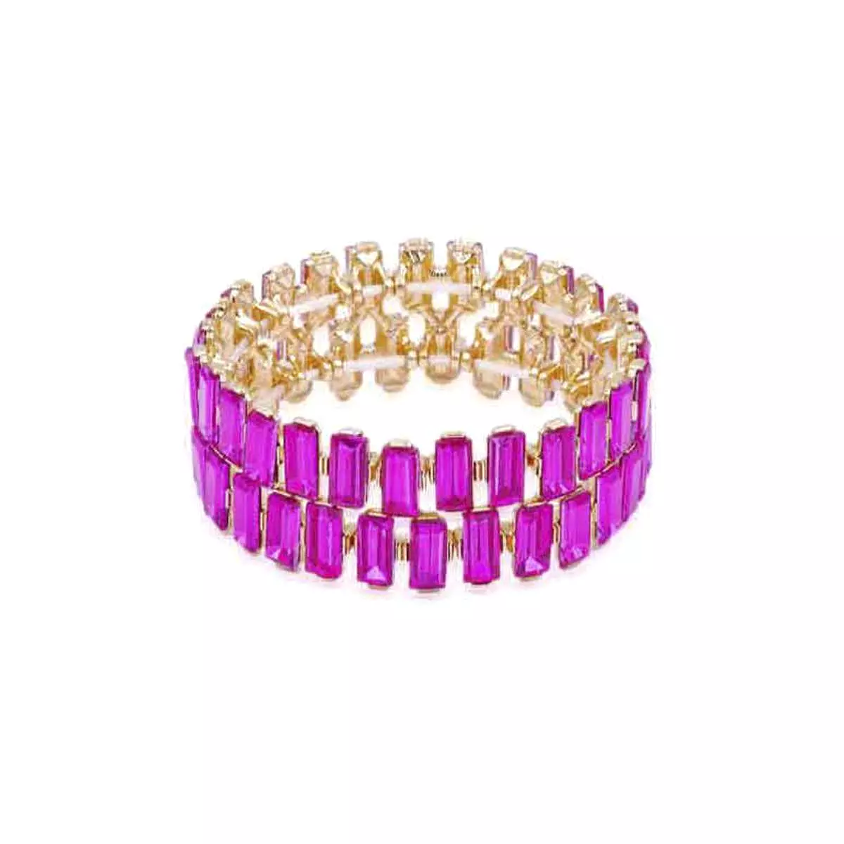 Rectangle Rhinestone Stretch Bracelet