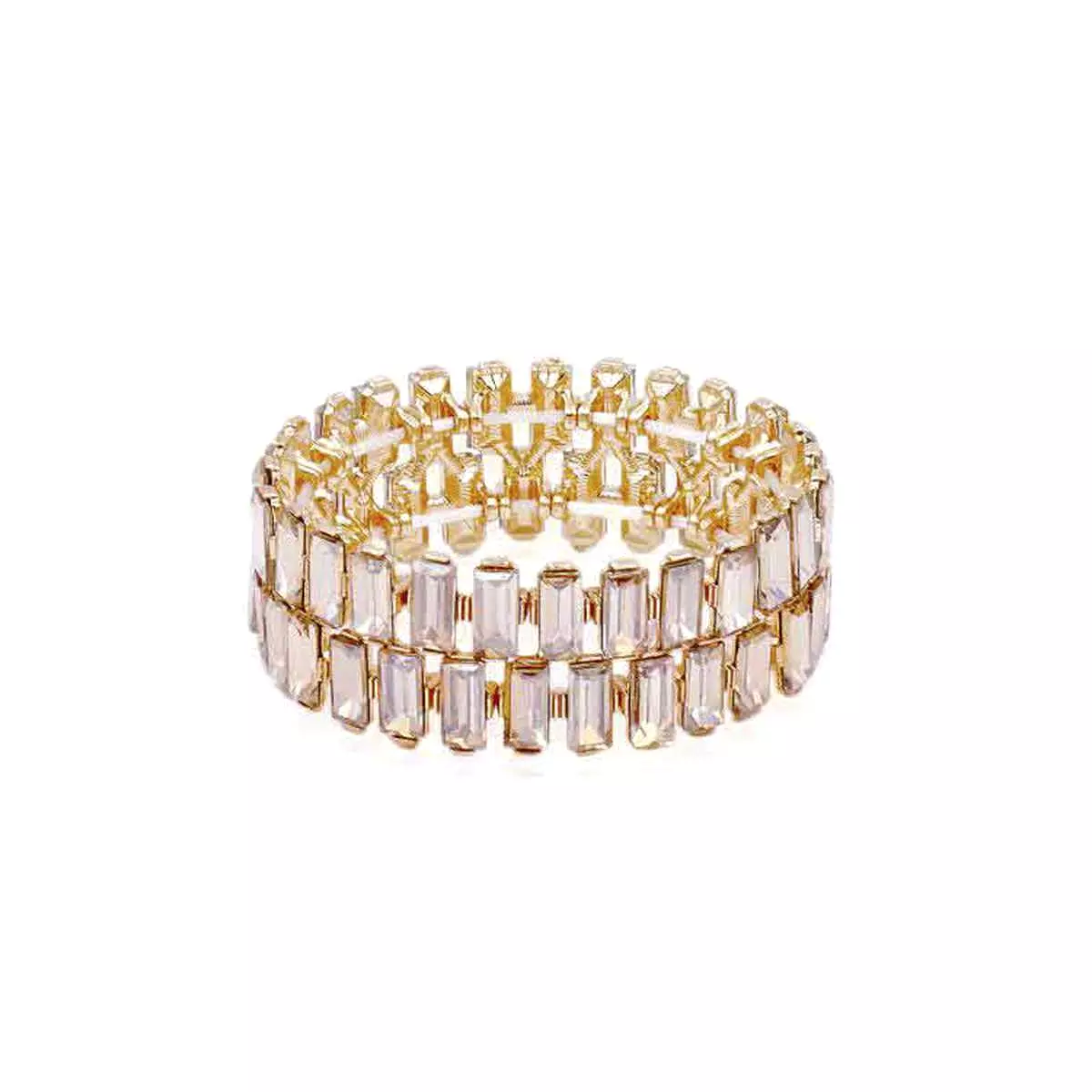 Rectangle Rhinestone Stretch Bracelet