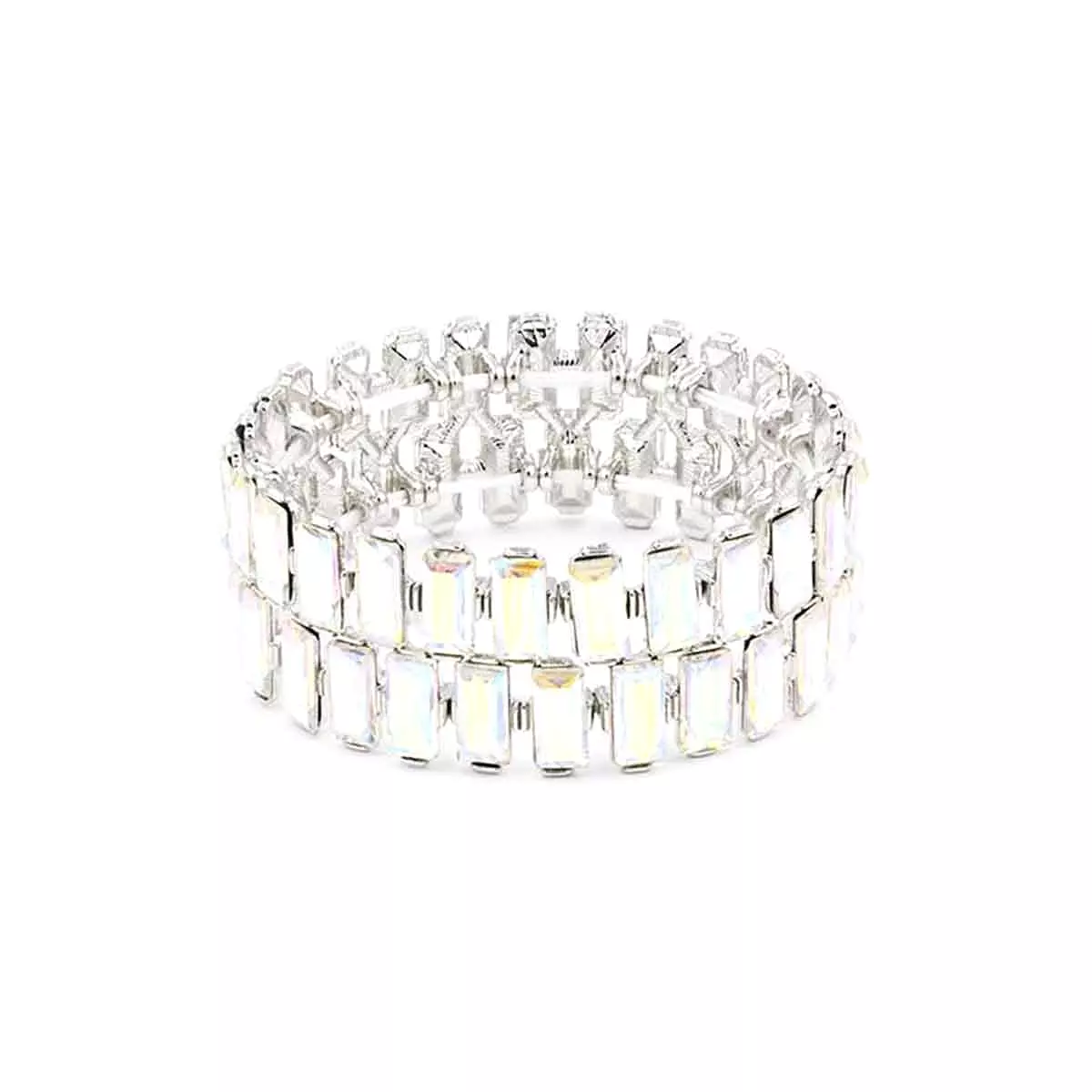 Rectangle Rhinestone Stretch Bracelet