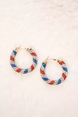 Red White & Blue Hoops