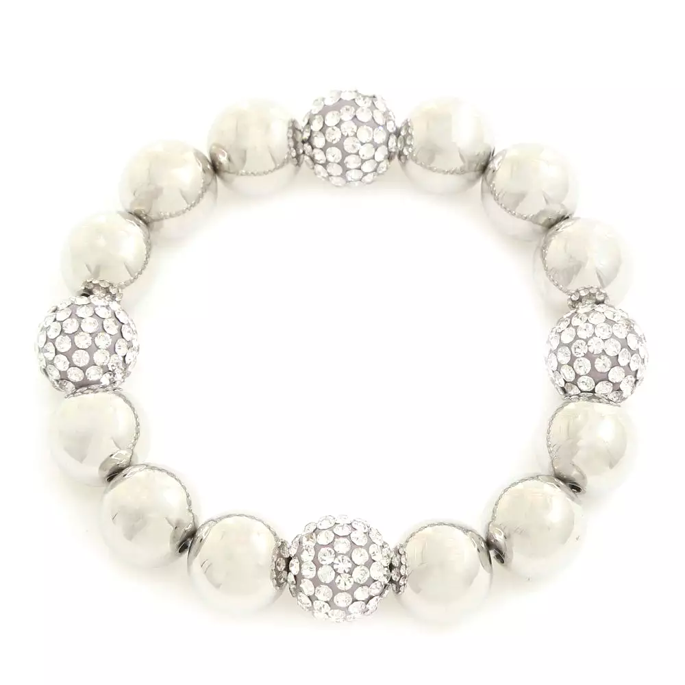 Rhinestone Ball Beaded Bracelet