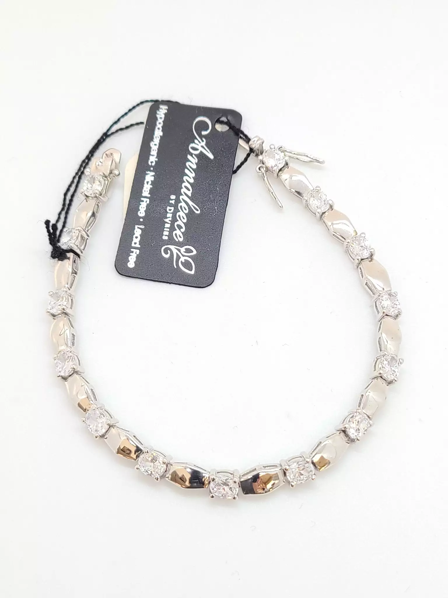 Rhinestone with Silver Plated Bracelet