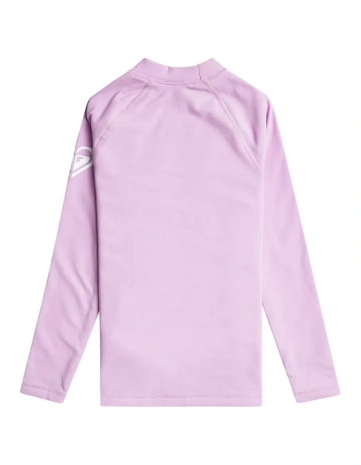 Roxy Girls Heater LS Lycra Rashie - Crocus Petal