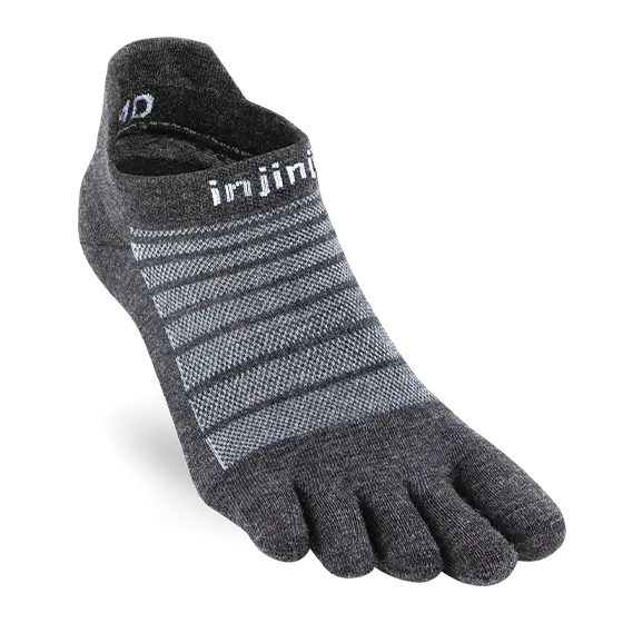 Run Lightweight No Show Toe Socks - Merino Wool