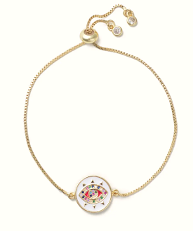 Siena Gold Slider Bracelet - White Eye