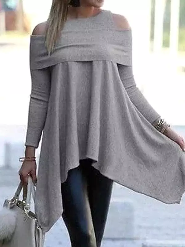 Stay Classy Women's Long Sleeve Cold Shoulder Sweater Dress