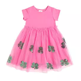 Sweet Wink - Pink Shamrock St. Patrick's Day Short Sleeve Tutu Dress