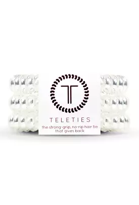 TELETIES Large Hair Ties - Crystal Clear