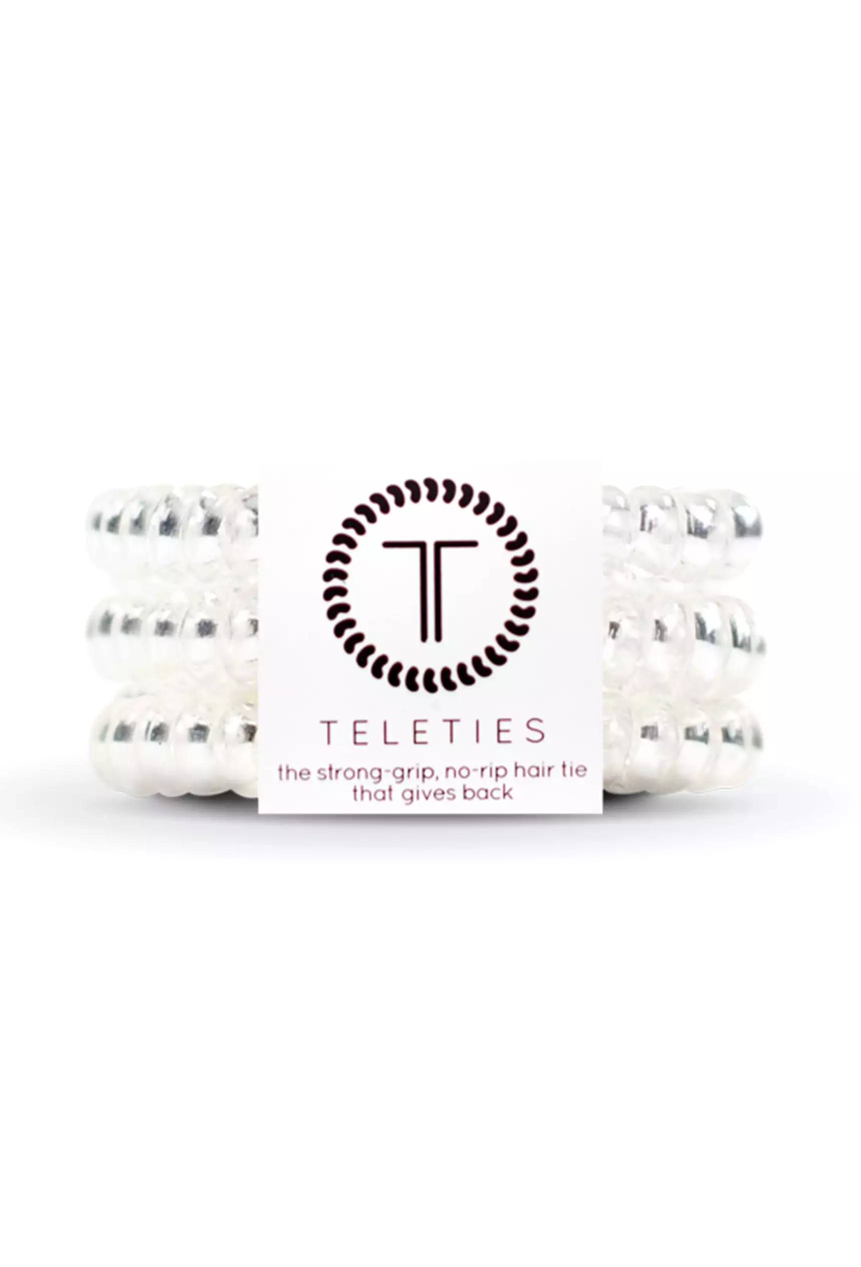 TELETIES Small Hair Ties - Crystal Clear