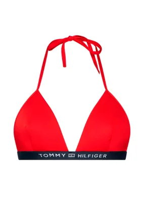 Tommy Hilfiger Women Triangle Bikini Top Red