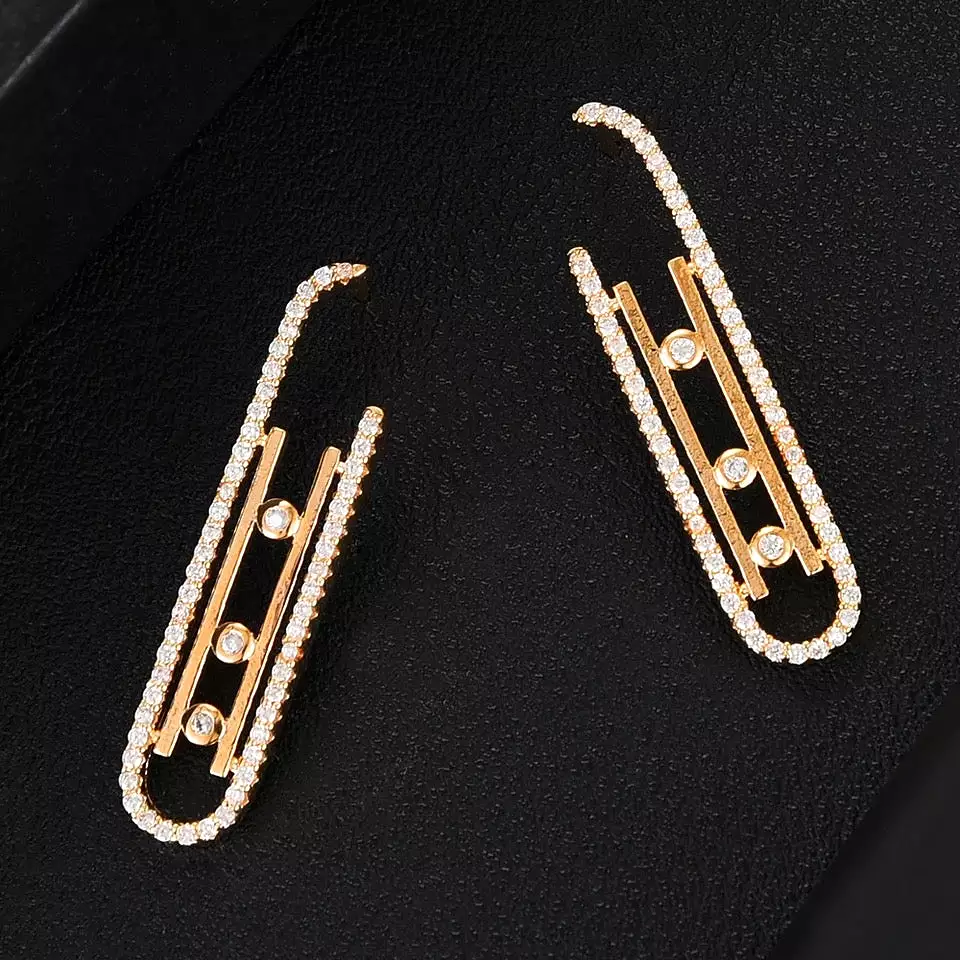 Trendy Prong CZ Punk Style Dangle Earrings for Women Girl