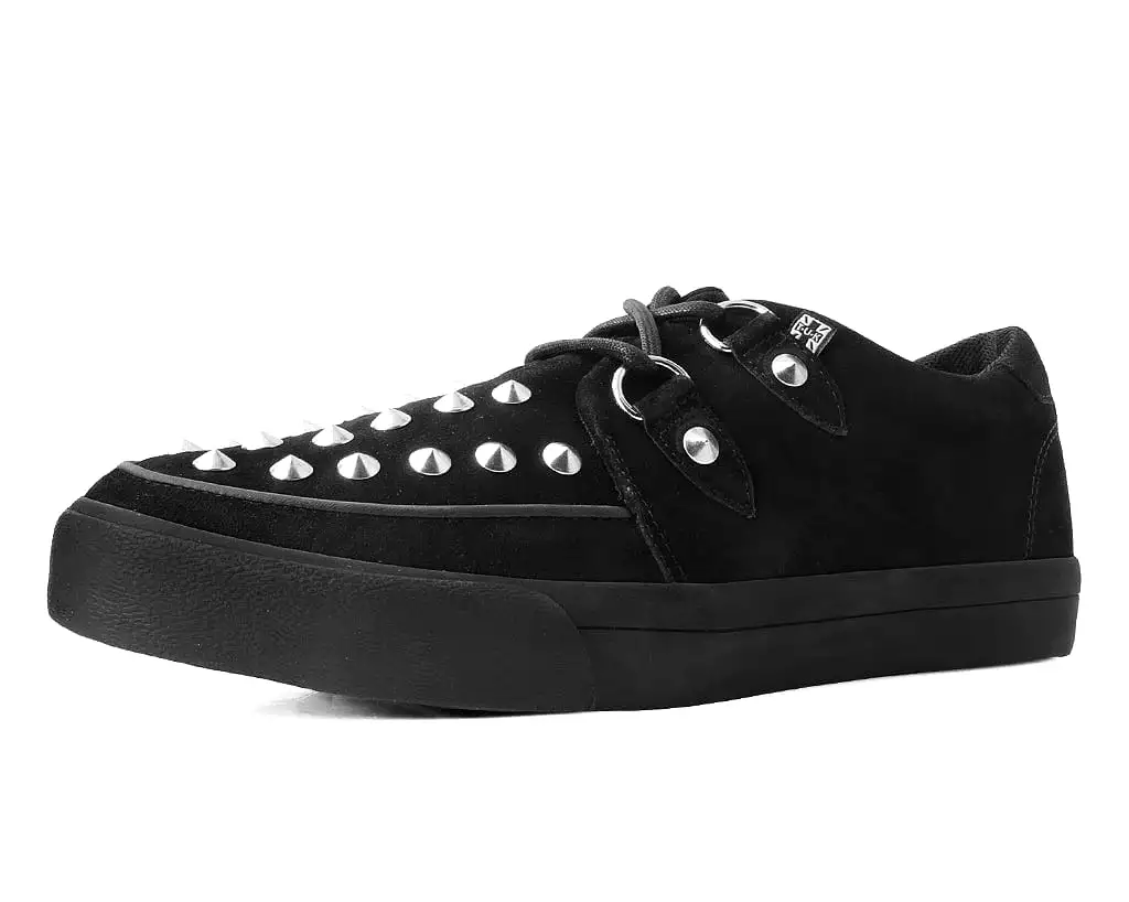 TUK-A3152 Black Suede Studded D-Ring Sneaker