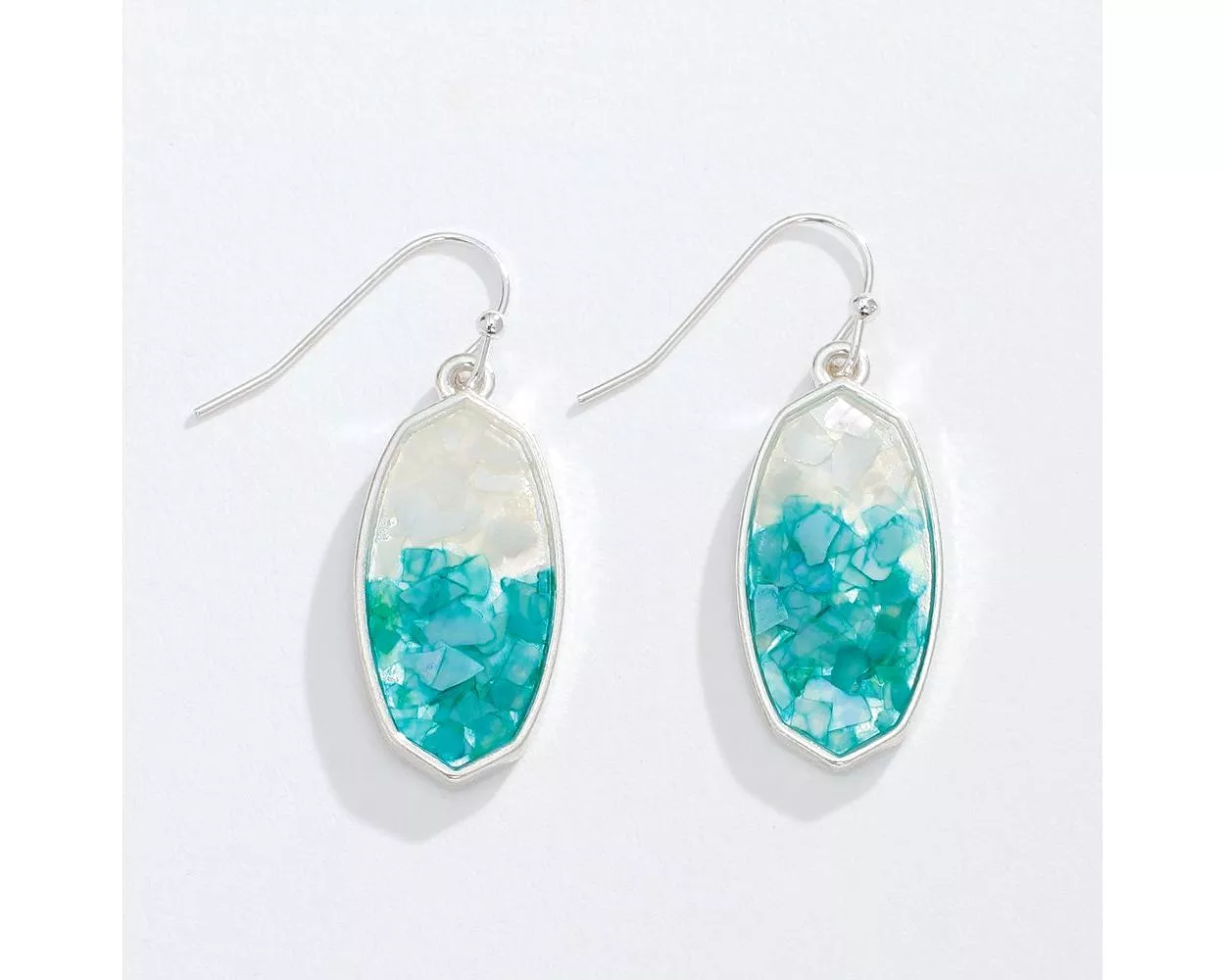 Turquoise & White Drop Earrings