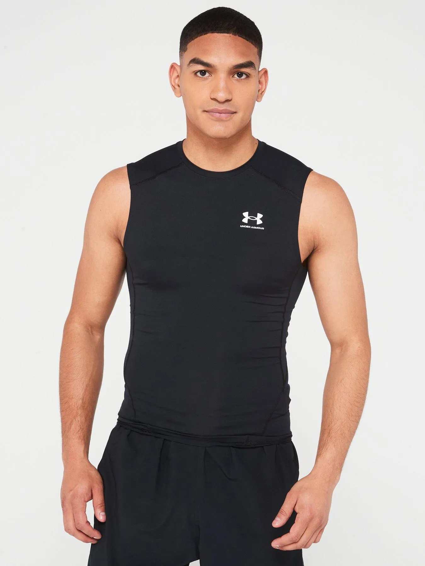 UNDER ARMOUR Mens Training Heat Gear Armour Comp T - Shirt - Black/white