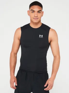 UNDER ARMOUR Mens Training Heat Gear Armour Comp T - Shirt - Black/white