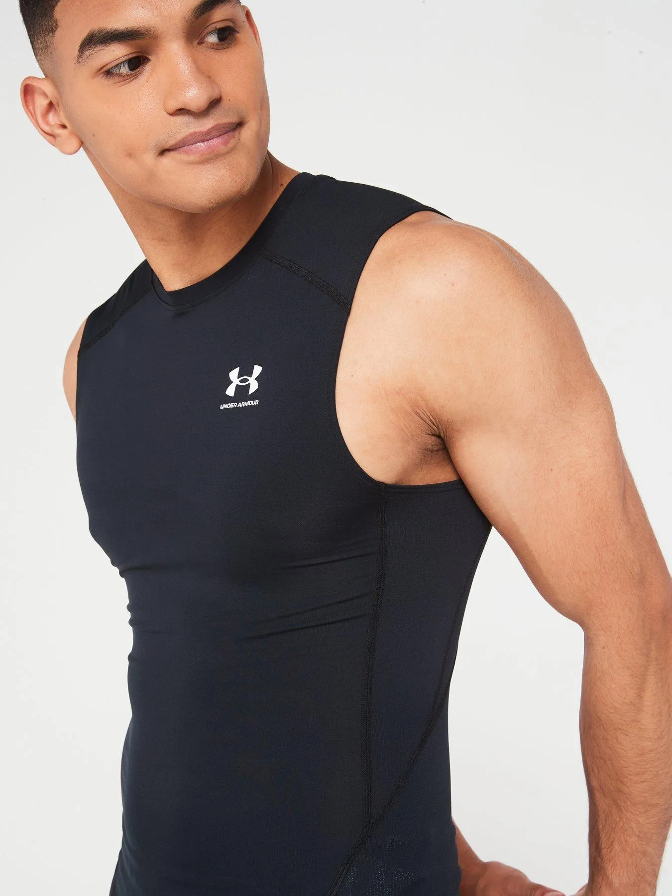 UNDER ARMOUR Mens Training Heat Gear Armour Comp T - Shirt - Black/white