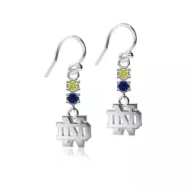 University of Notre Dame Crystal Dangle Earrings - Silver