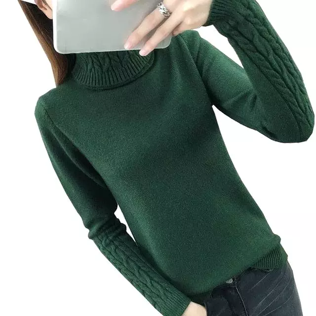 V-Design Turtleneck Sweater