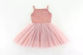 Valentina Tutu Dress: LIGHT PINK GOLDEN DOTS: 0-6M, 1-2Y, 2-3Y, 4-5Y, 5-6Y, 6-8Y