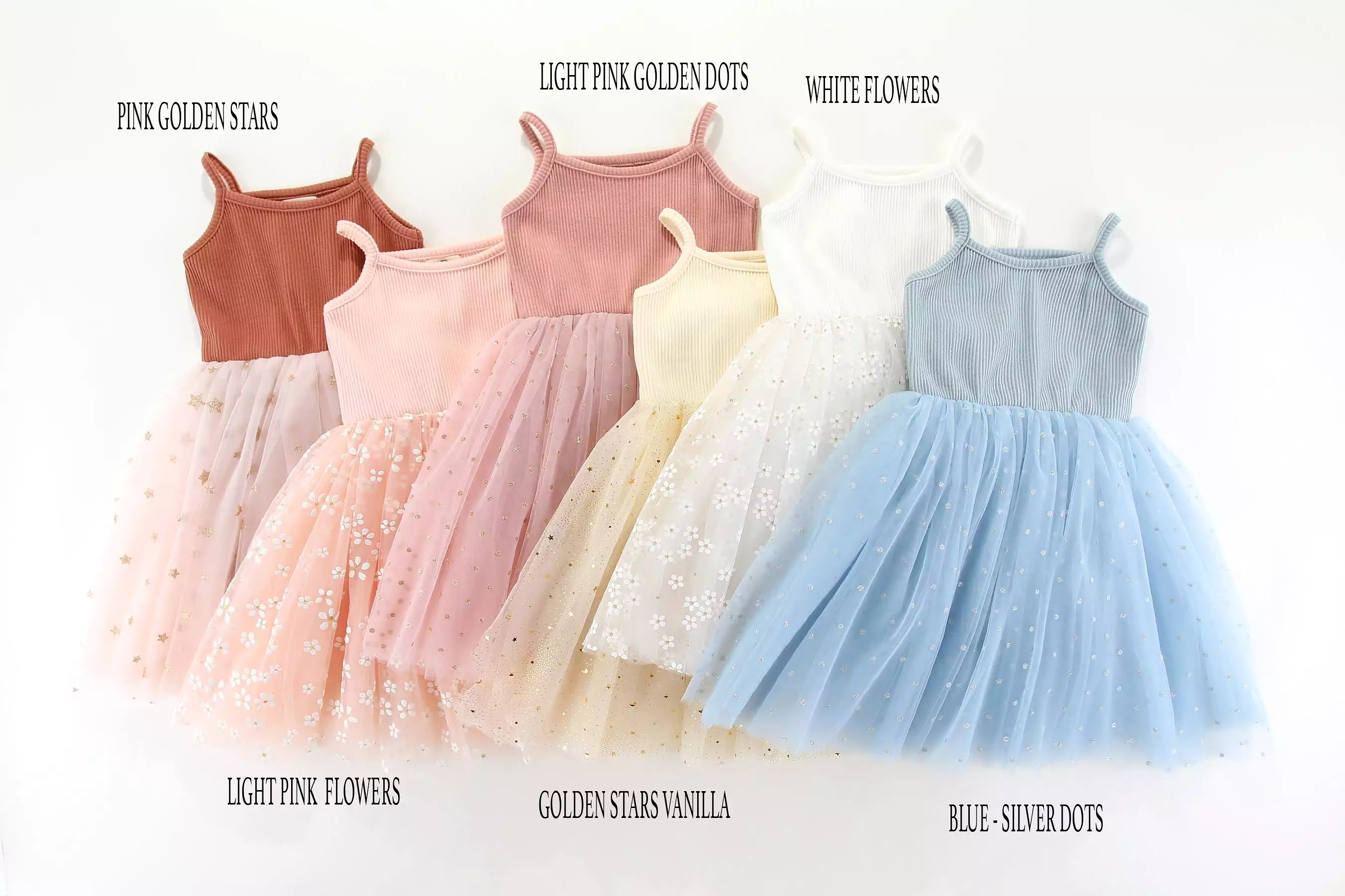 Valentina Tutu Dress - PINK LIGHT FLOWERS: 0-6M, 6-12M, 1-2Y, 2-3Y, 3-4Y, 4-5Y, 5-6Y, 6-8Y