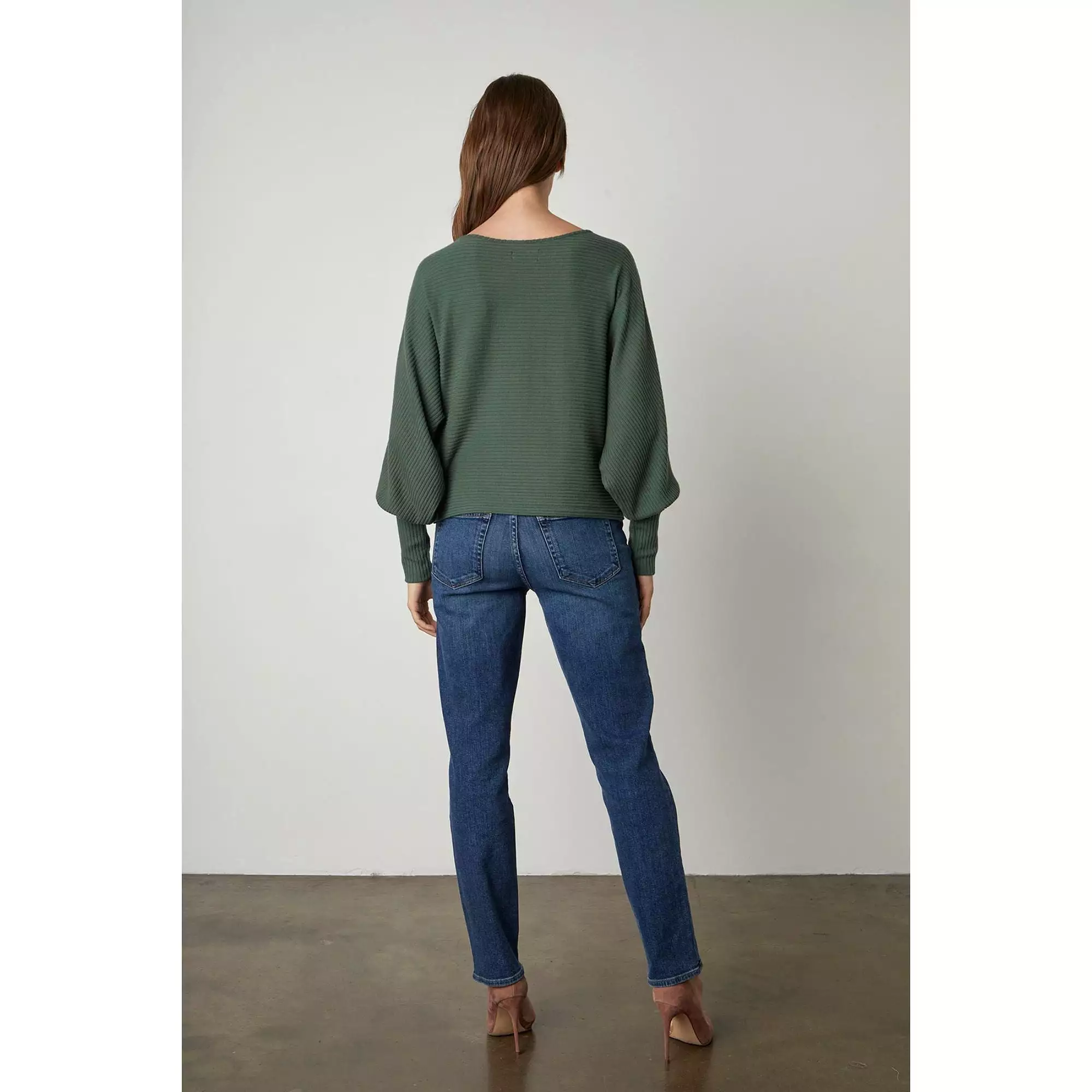 Velvet Women's Lux Rib Long Sleeve Sweater - CYPRESS