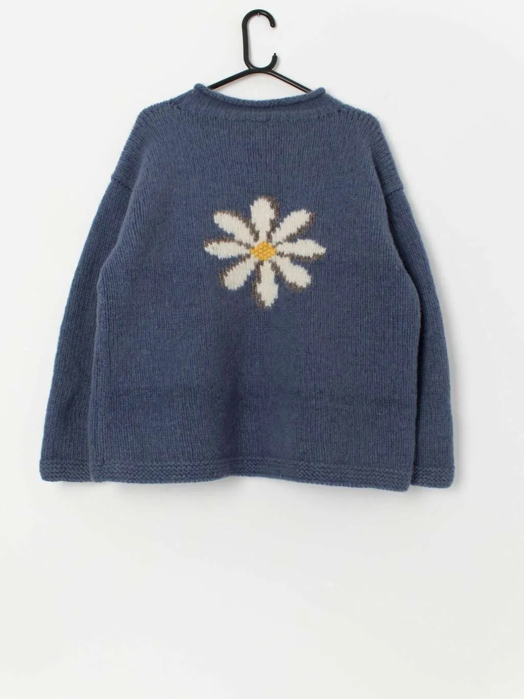 Vintage Pachamama chunky knit wool daisy jumper – Medium / Large