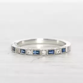 Vintage Style Sapphire and Diamond Band