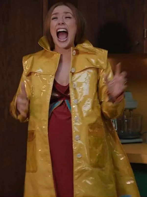 WandaVision Elizabeth Olsen Yellow Coat - New American Jackets