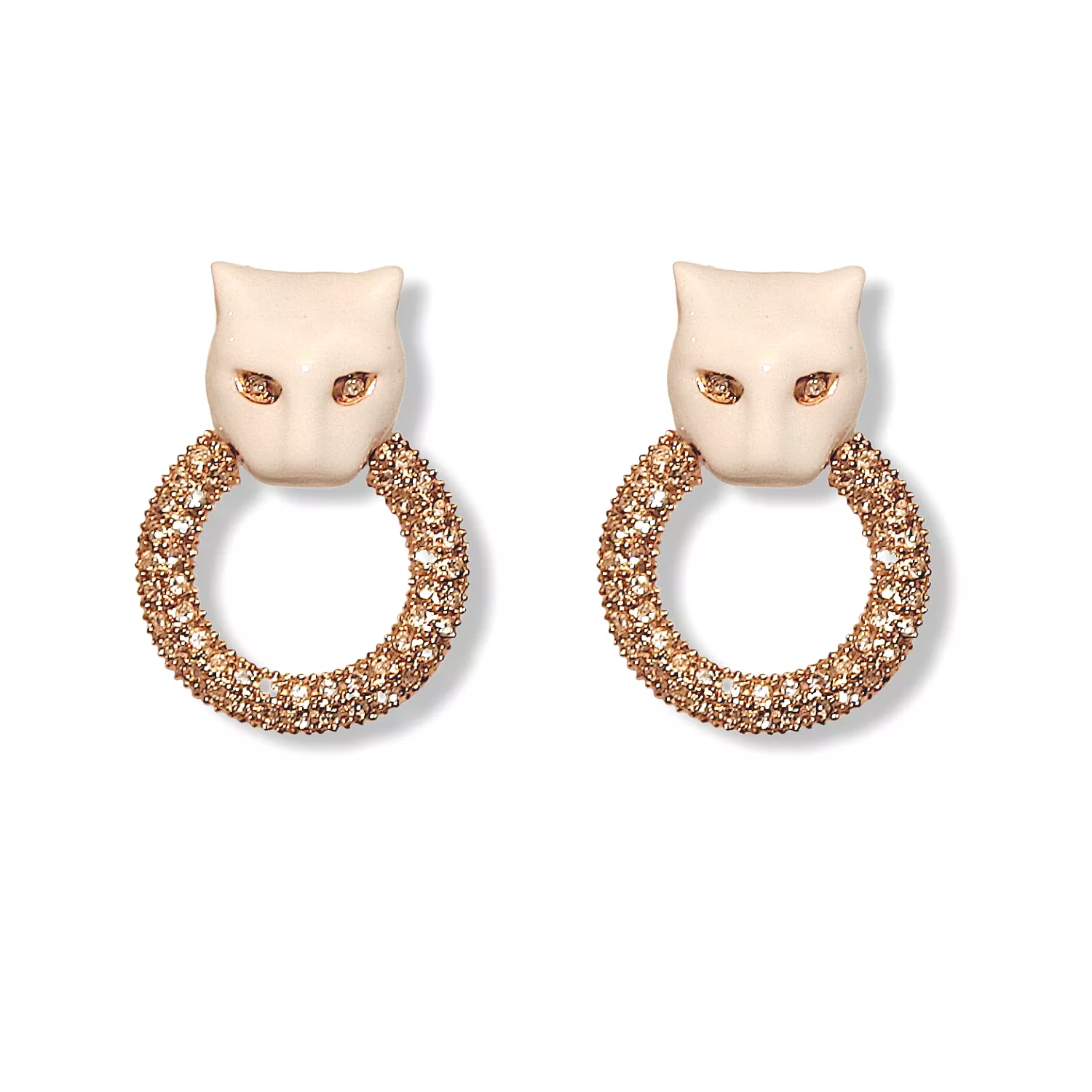 WHITE PANTHER EARRINGS 1