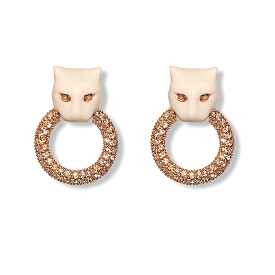 WHITE PANTHER EARRINGS 1