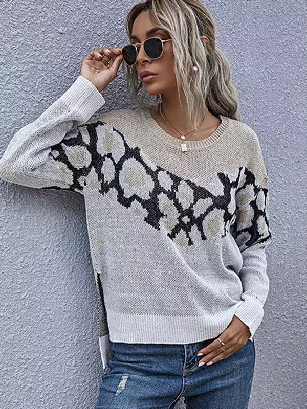 Wild Pattern Pullover Sweatshirt Sweater Women