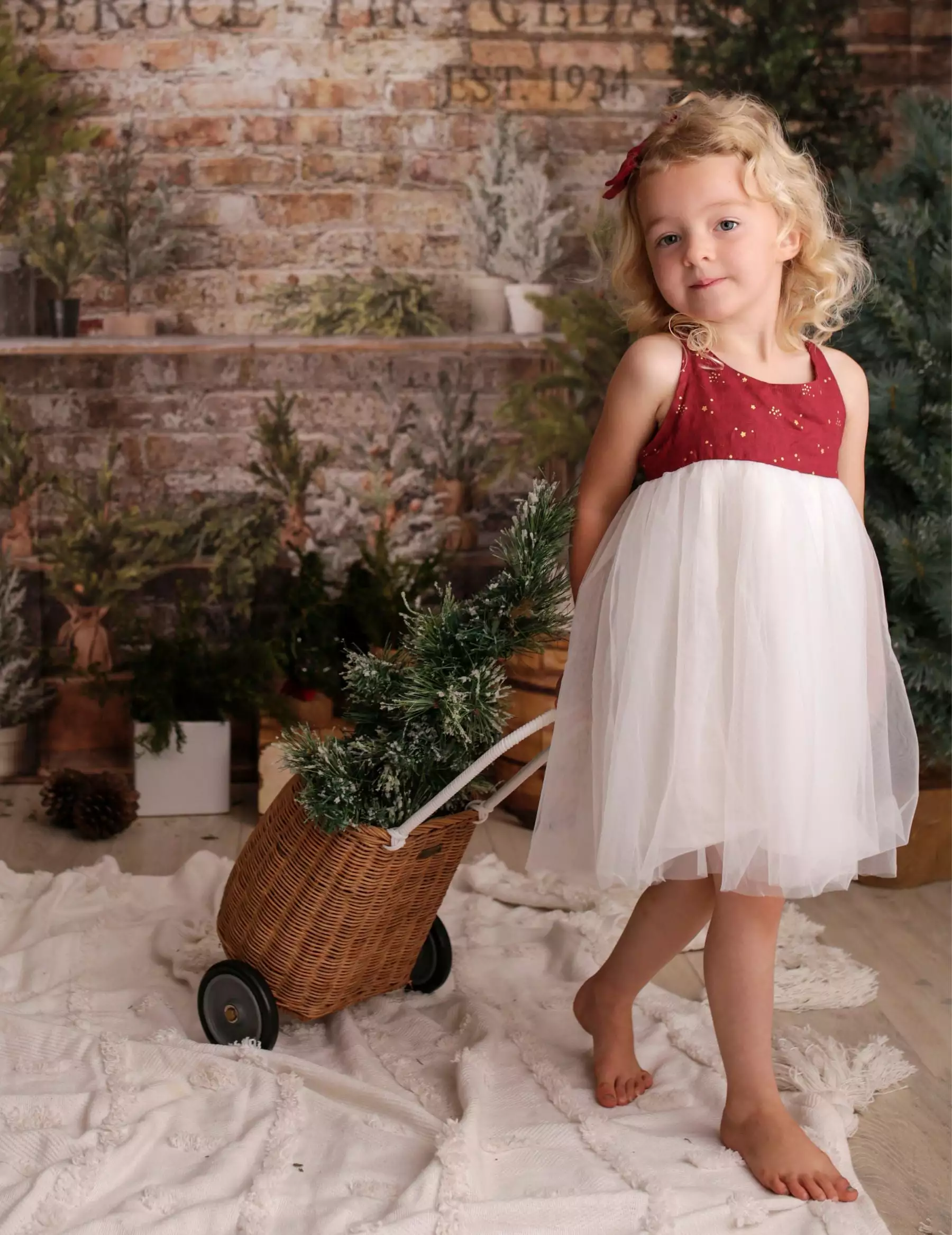 Willa Linen Tutu Dress - Golden Stars