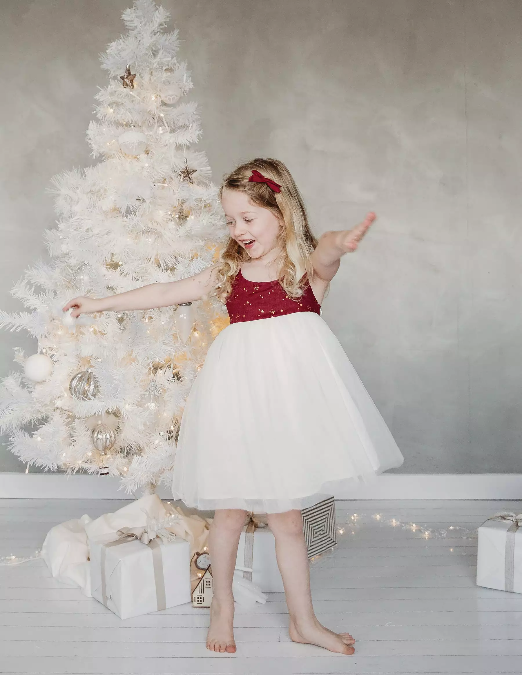 Willa Linen Tutu Dress - Golden Stars