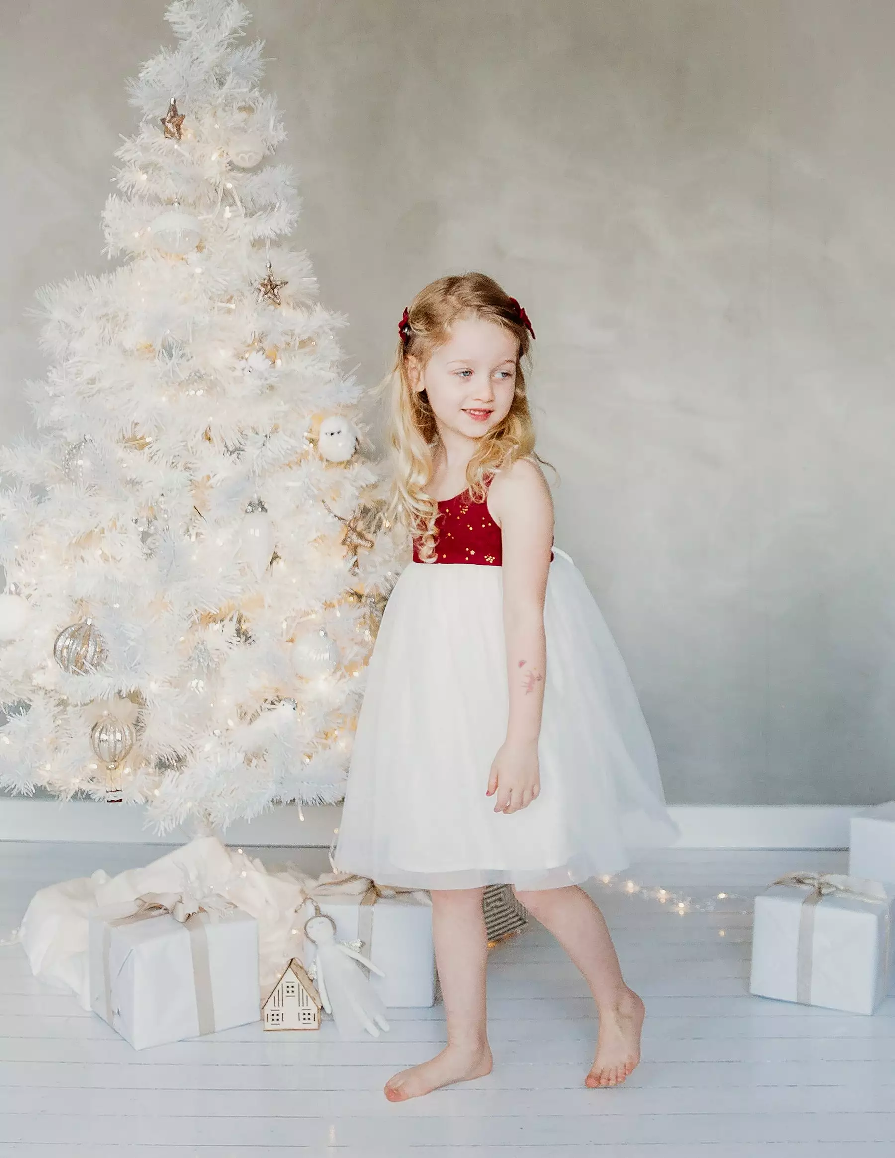 Willa Linen Tutu Dress - Golden Stars