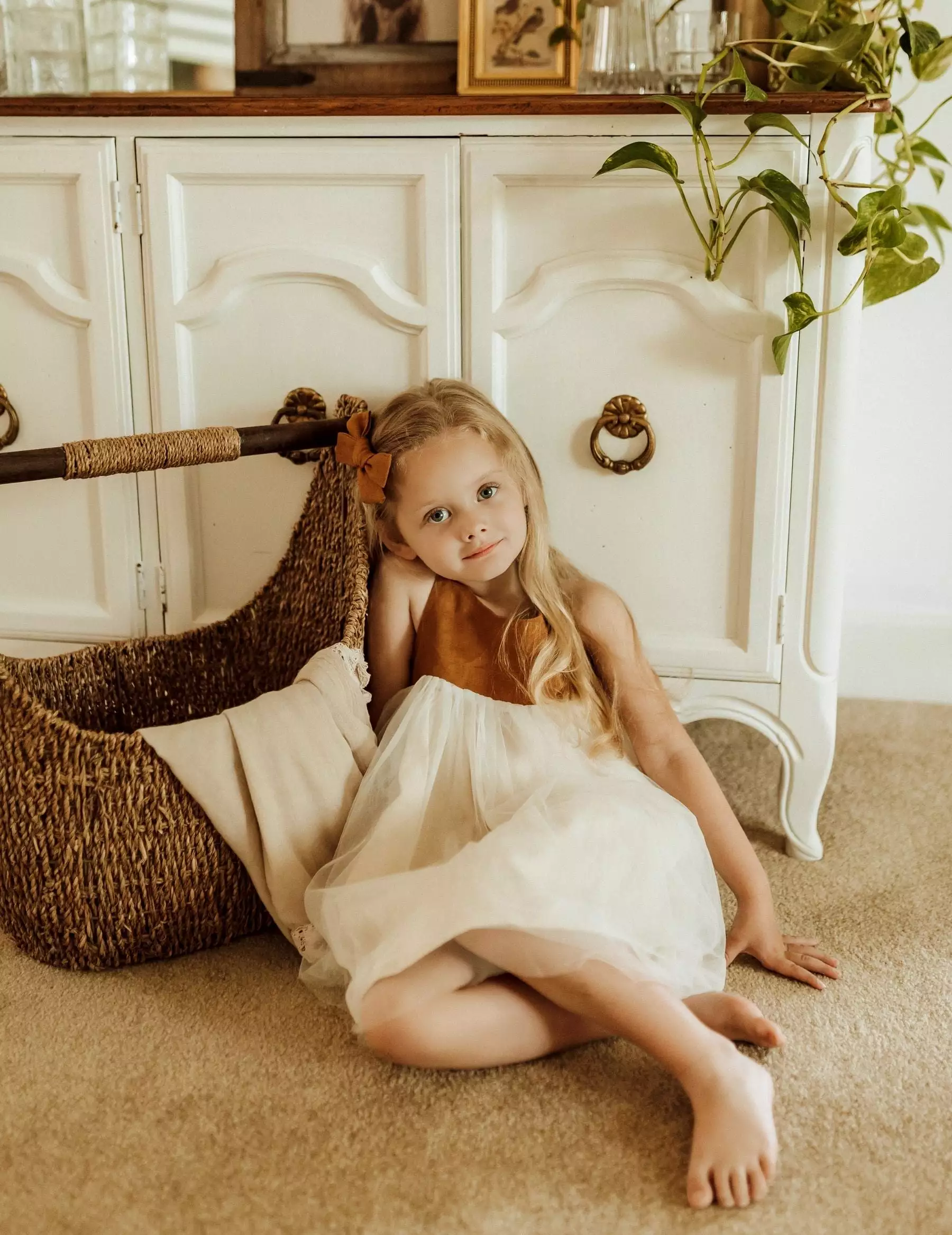 Willa Linen Tutu Dress - Nutmeg