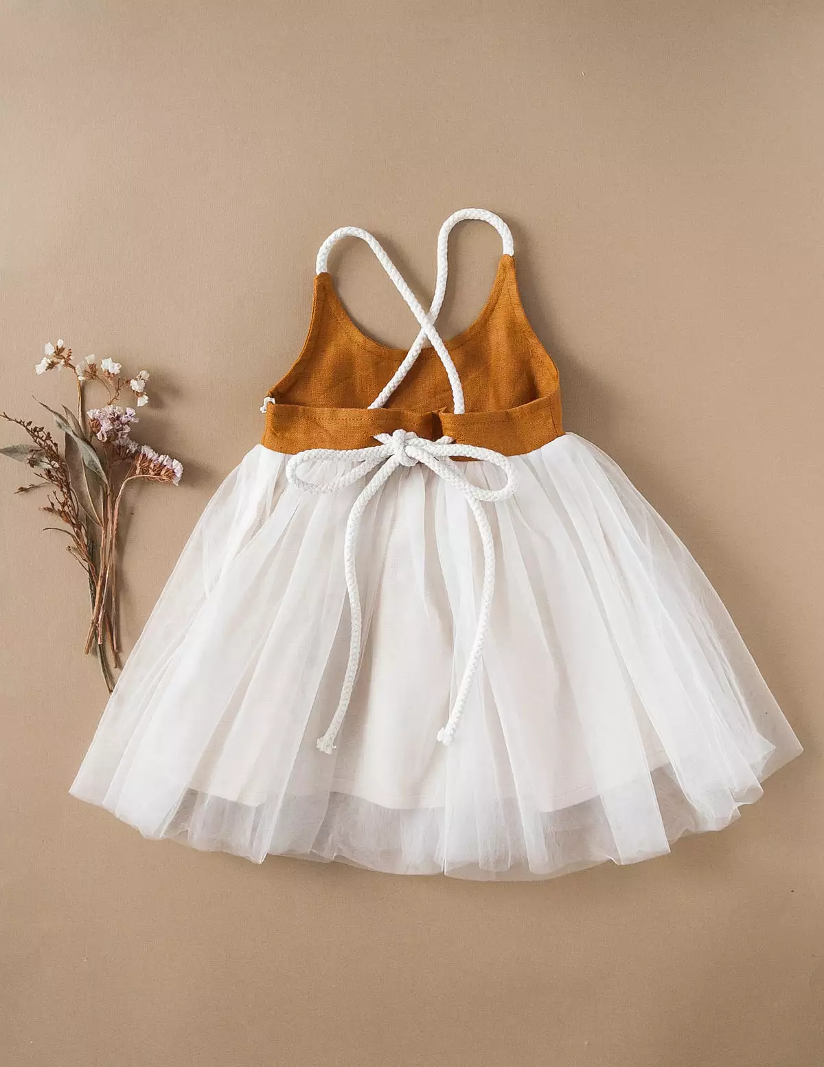 Willa Linen Tutu Dress - Nutmeg