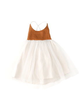 Willa Linen Tutu Dress - Nutmeg