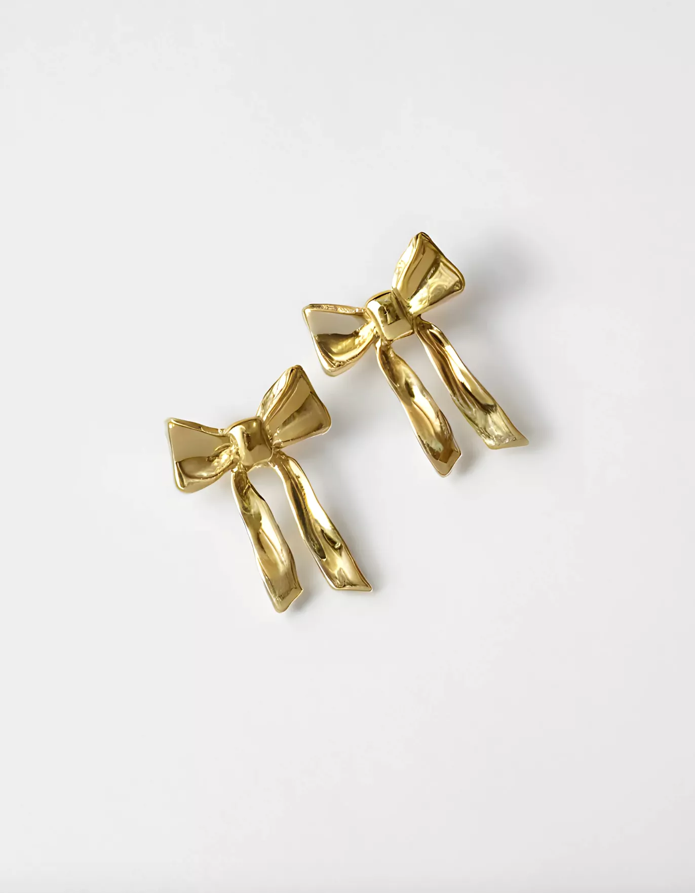 Wolf Circus Ruby Bow Stud Earrings in Gold