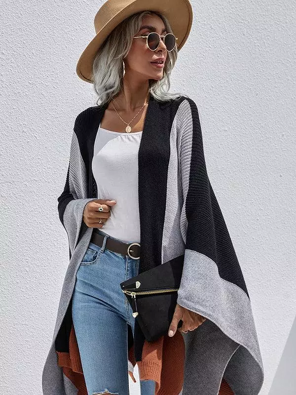 Women Plaid Oversized Loose Poncho