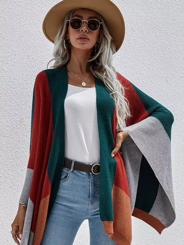 Women Plaid Oversized Loose Poncho