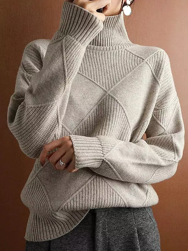 Women's Stylish Turtleneck Pullover Sweater