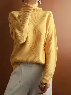 Women's Stylish Turtleneck Pullover Sweater